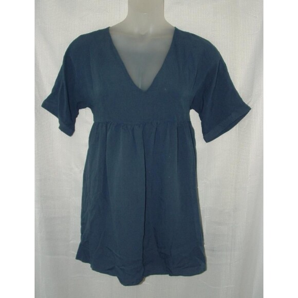Unbranded Tops - LIKE NEW Blue Sz Jr XL Casual Wear Semi Sheer V-Neck Tunic Shirt